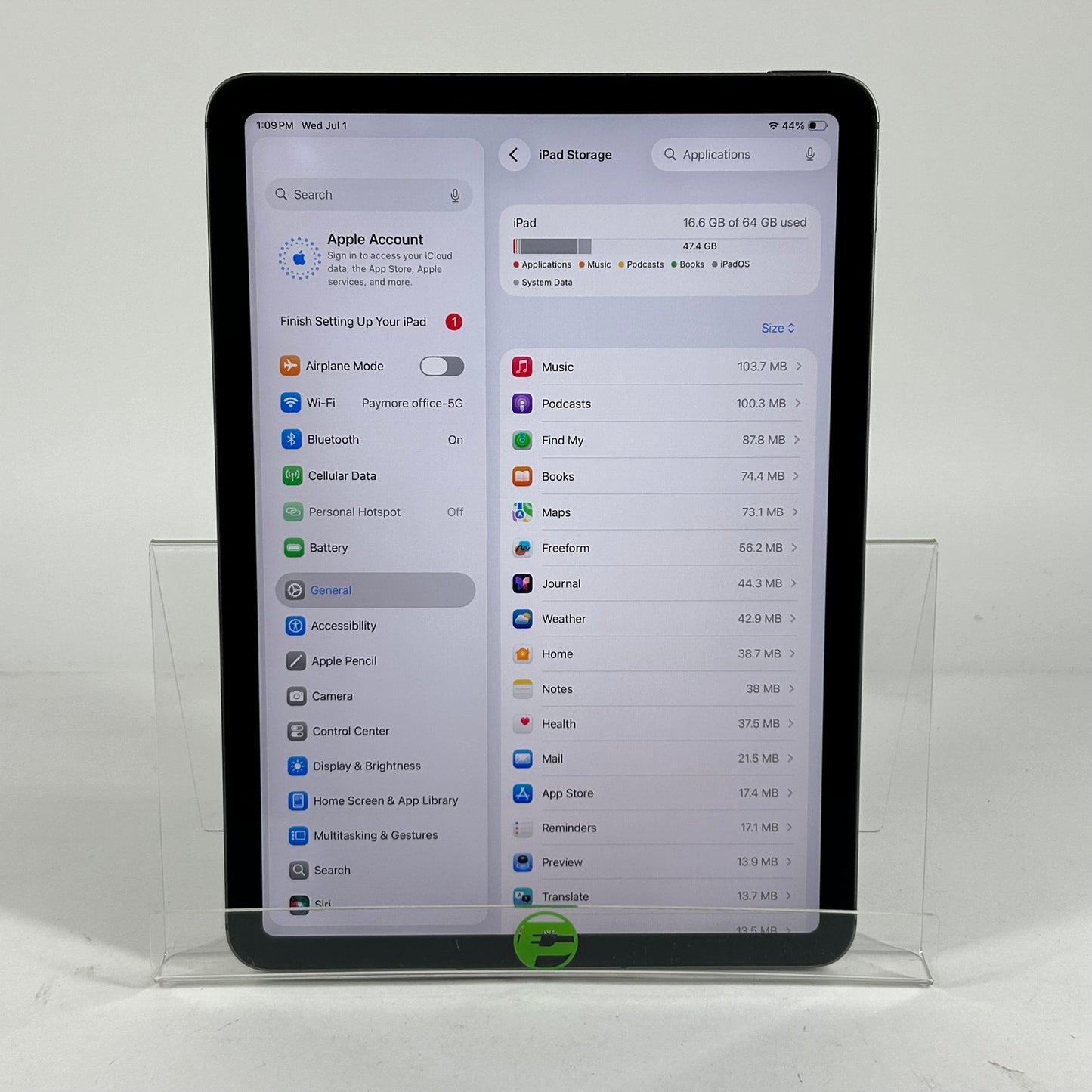 Factory Unlocked Apple iPad Air 4th Gen 64GB Space Gray MYHX2LL/A