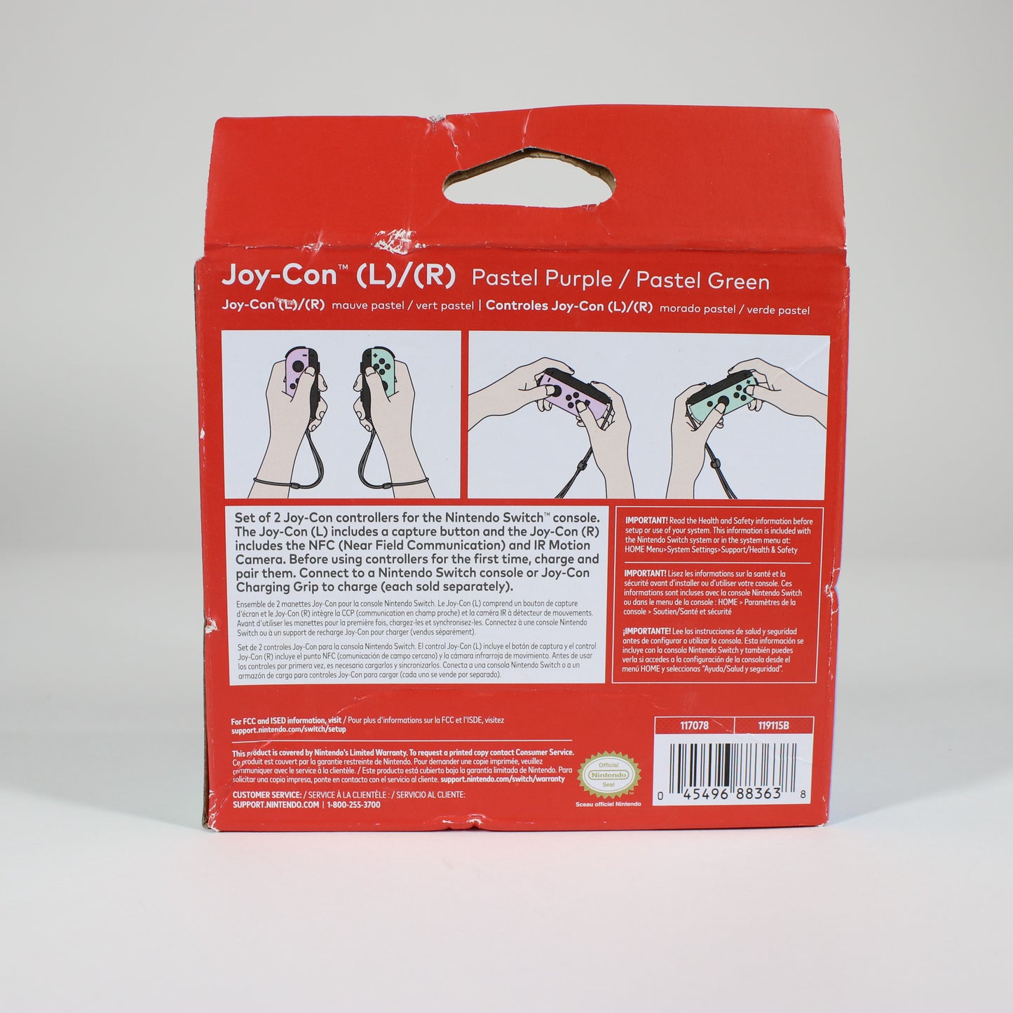 New Nintendo Switch Joy-Con Controller 117078 Pastel Pink/Pastel Green