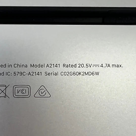 2019 Apple MacBook Pro 16" i9 2.3GHz 64GB RAM 1TB SSD Silver A2141