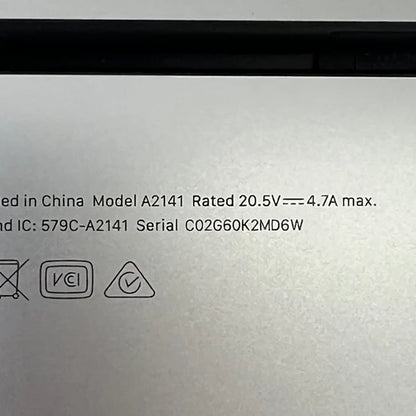 2019 Apple MacBook Pro 16" i9 2.3GHz 64GB RAM 1TB SSD Silver A2141