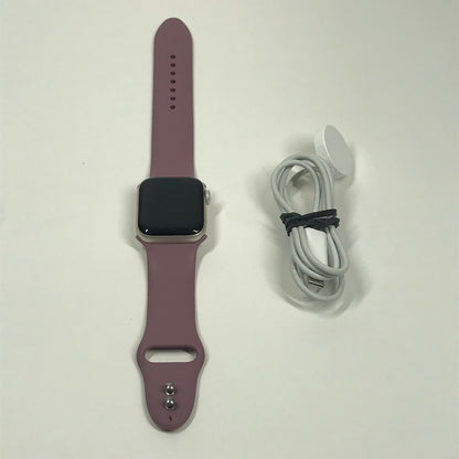 Unlocked Apple Watch SE 2nd Gen 40MM Silver Aluminum Pink Sport Band MNTL3LL/A