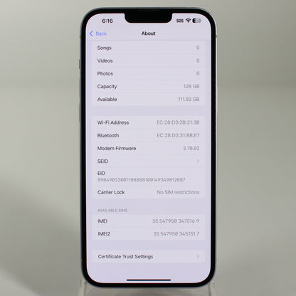 Unlocked Apple iPhone 14 Plus 128GB 18.2 Purple MQ3U3LL/A