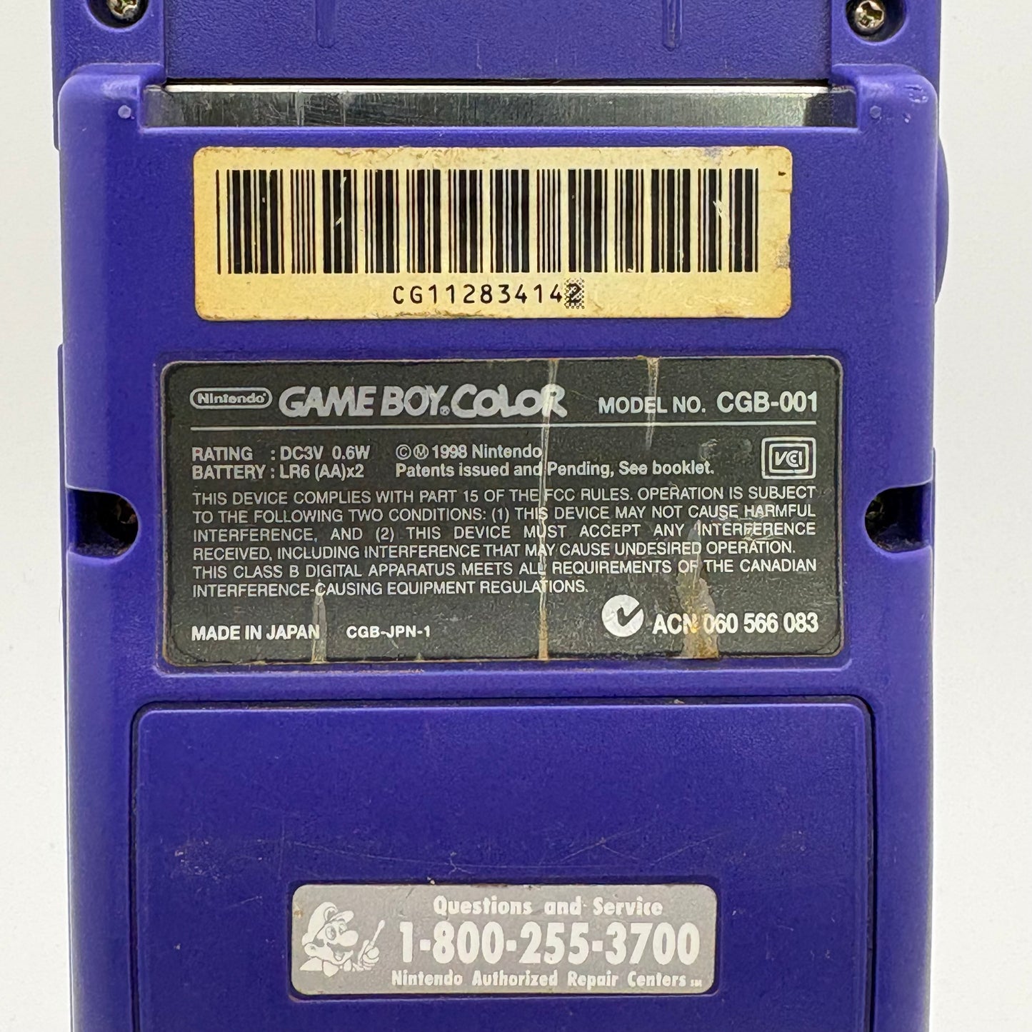 Nintendo Game Boy Color Handheld Game Console CGB-001 Purple
