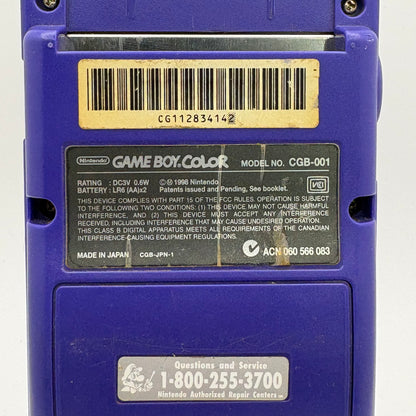 Nintendo Game Boy Color Handheld Game Console CGB-001 Purple