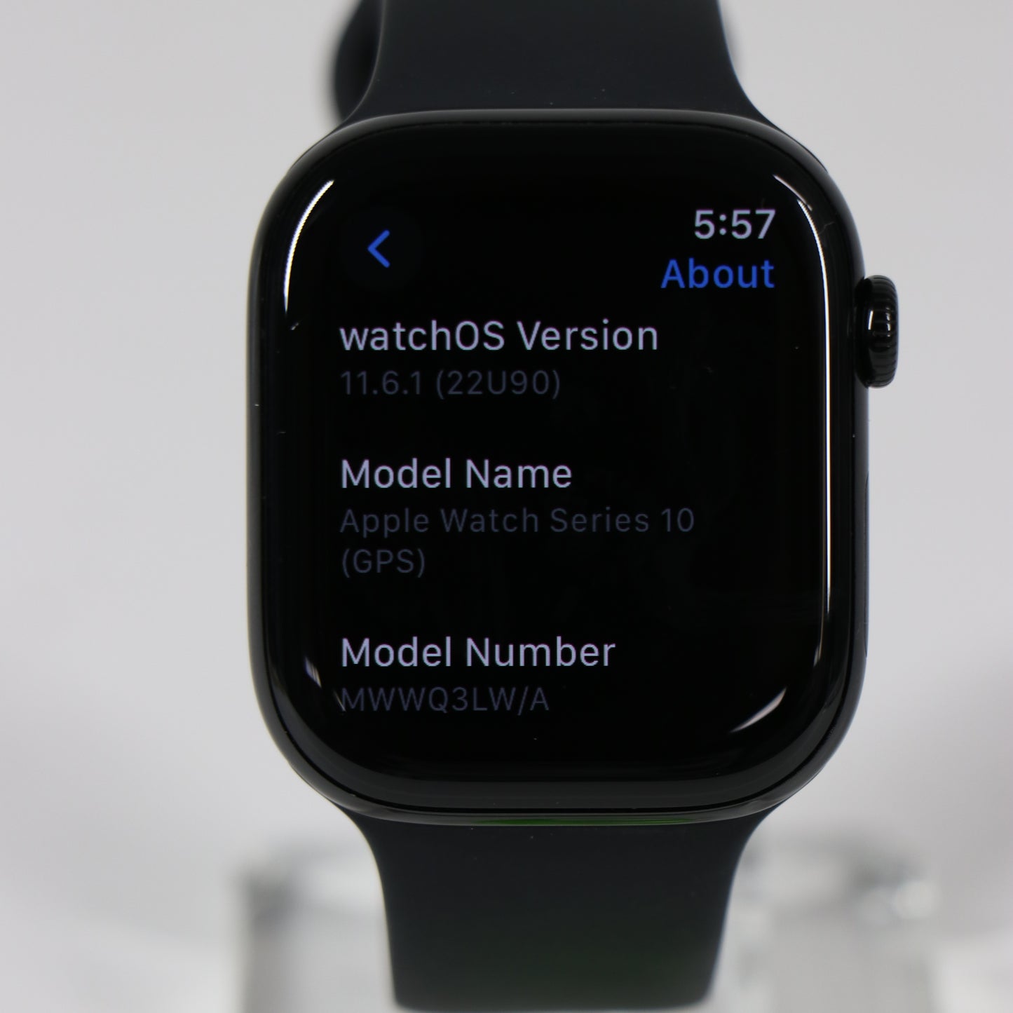 GPS Only Apple Watch Series 10 46MM Jet Black Aluminum Sport Band MWWQ3LW/A