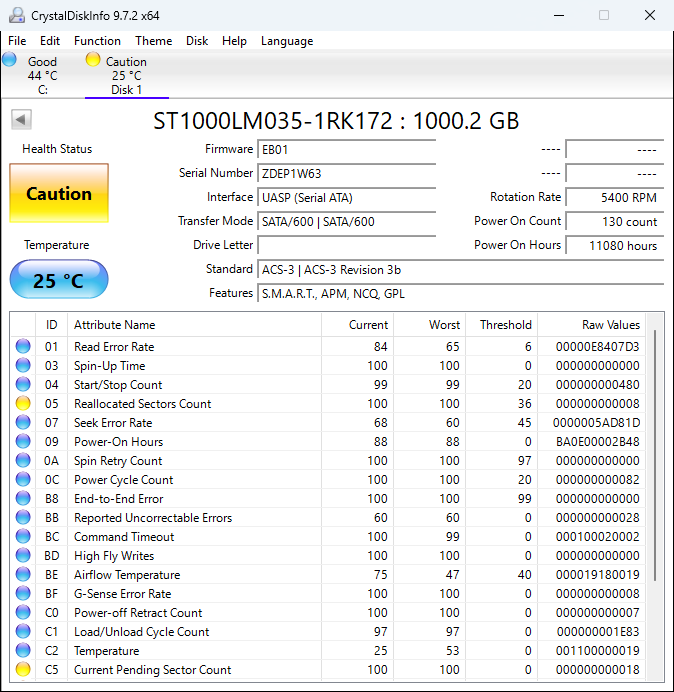 Seagate 3.5" SRD00F2 1TB USB-B to USB-A SSD STBV1000100