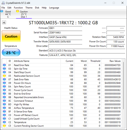 Seagate 3.5" SRD00F2 1TB USB-B to USB-A SSD STBV1000100